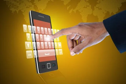 Man showing computer keys Illustrazione stock