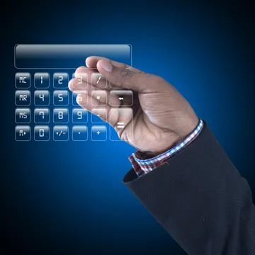 Man showing computer keys Illustrazione stock
