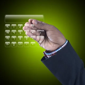Man showing computer keys Illustrazione stock