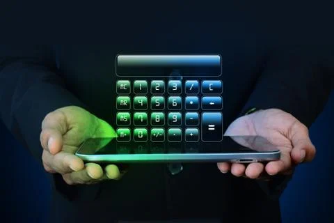Man showing computer keys Illustrazione stock