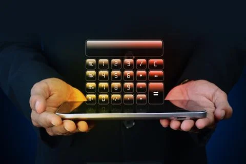 Man showing computer keys Illustrazione stock