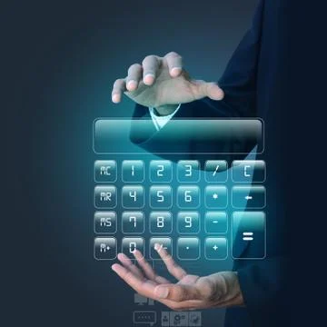 Man showing computer keys Stock Illustration