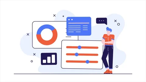 A man showing data visualization with charts and interactive elements Stock Footage 292951392