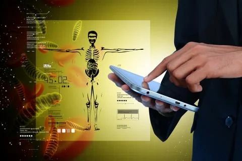 Man showing digital tablet Stock Illustration