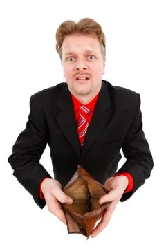 Man showing empty wallet Foto stock