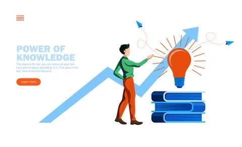 Man showing growth of knowledge vector illustration concept Stock Illustration