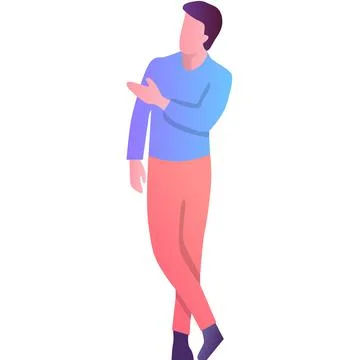 Man showing hand aside vector icon isolated Stock Illustration