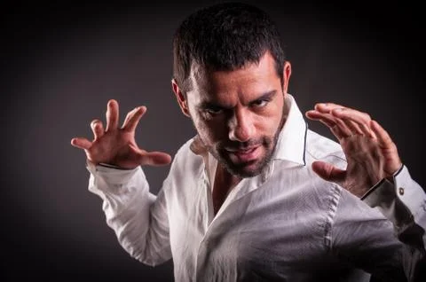 Man showing hands Stock Photos