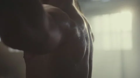 Man showing his body on camera Stock Footage 236179880