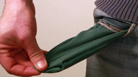 Man showing his empty pocket Video stock 10681818