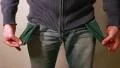 Man showing his empty pockets HD Footage