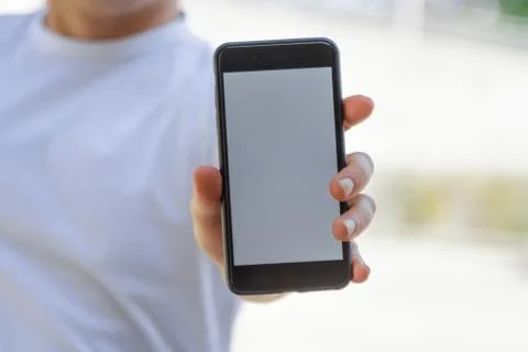 Man showing a mobile Stock Photos