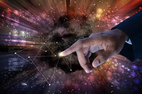 Man showing networking Stock Illustration