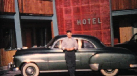 Man Showing Off New Car-1964 Vintage 8mm film Stock Footage