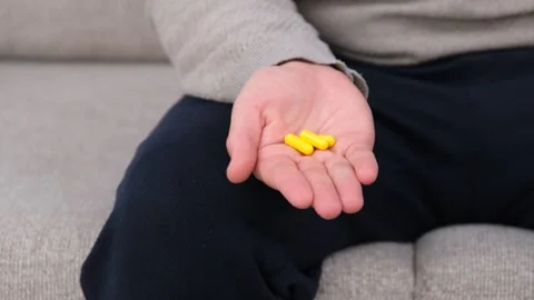 Man showing pills Video stock 260171668