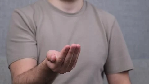 Man showing pills Stock Footage 269400679