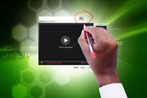 Man showing the play button Stock Illustration