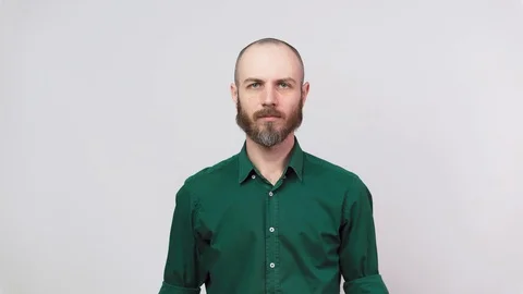Man showing refusal gesture no, shaking his head and finger. Stock Footage 127425424