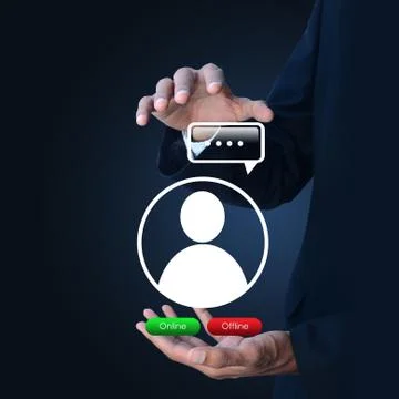 Man showing social network concept Stock Illustration