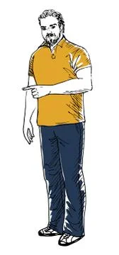 Man showing something Stock Illustration