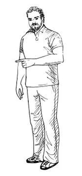 Man showing something Stock Illustration