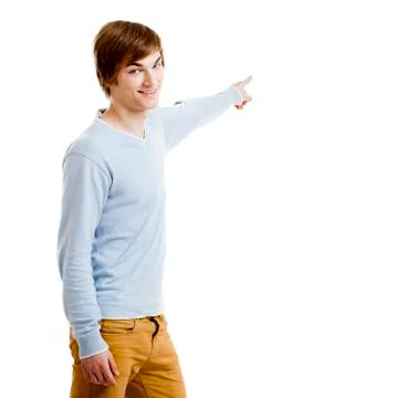Man showing something Stock Photos