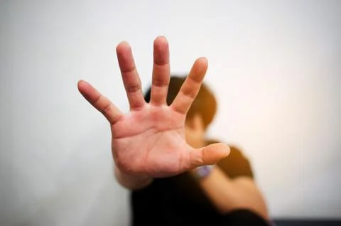 Man showing stop gesture 스톡 사진