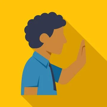 Man showing stop gesture refusing entry Stock Illustration