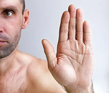 Man showing a stop Stock Photos