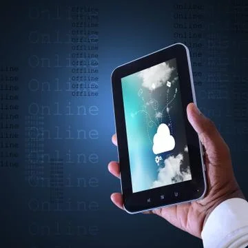 Man showing the tablet Stock Illustration