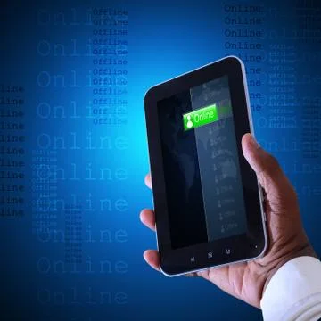 Man showing the tablet Stock Illustration