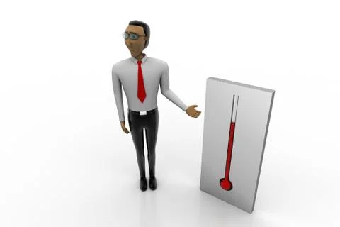 Man showing Thermometer Free Stock Illustration