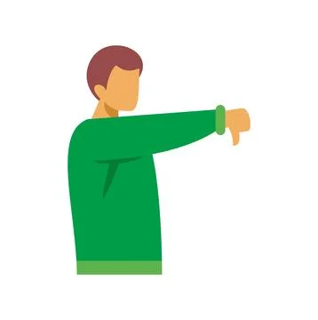 Man showing thumbs down gesture expressing disapproval Stock Illustration