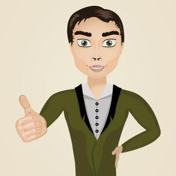 Man showing thumbs up Stock Illustration