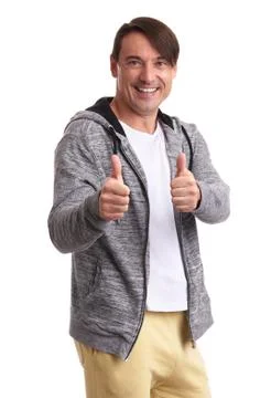 Man showing thumbs up isolated Stock Photos