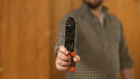 Man showing work tools Stock Footage 120998511