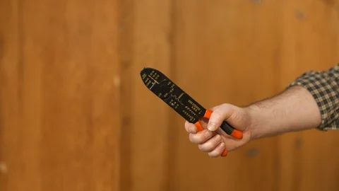 Man showing work tools Stock Footage 120998863