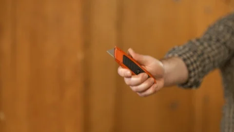 Man showing work tools Stock Footage 120999746