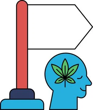 A man is shown with a leafy green plant in his head Stock Illustration