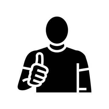 Man shows class glyph icon vector illustration Stock Illustration