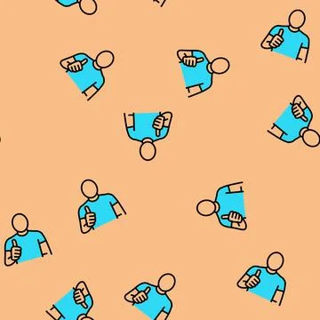 Man shows class vector seamless pattern Illustrazione stock