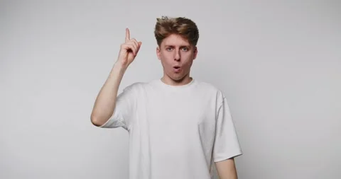 Man shows different hand gestures in four frames and expresses various emot.. 스톡 동영상 328248397