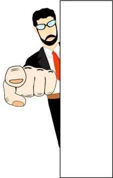 Man shows finger Stock Illustration