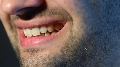 A man shows his teeth Stock Footage 30471832