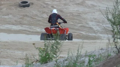 Man Shows A Quad Stunts 2 Stock Footage 8654045