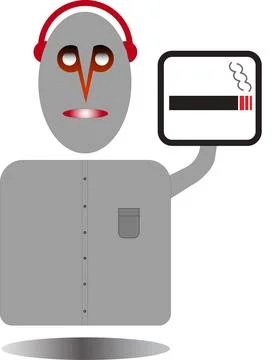 A man shows the smoking area Stock Illustration