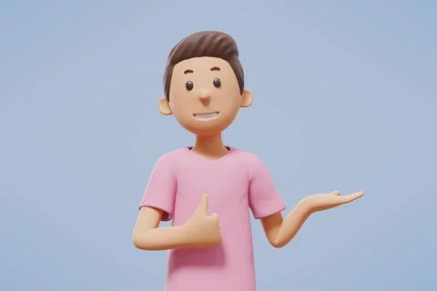 A man shows something in his left hand and gives a thumbs up to his right han Ilustração Stock