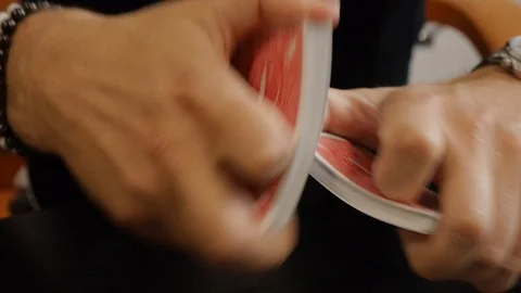 Man shows tricks on maps 스톡 동영상 119907324