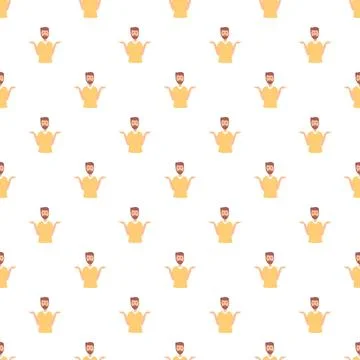 Man shrugging arms pattern showing confusion and doubt Stock Illustration