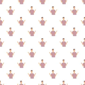 Man shrugging repeatedly creating seamless pattern background イラスト素材